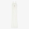 Women Givenchy Dresses | Evening Draped Dress In Crepe With Crystal Details Ivory