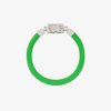 Men Givenchy Jewelry | G Cube Bracelet In Leather And Metal Bright Green