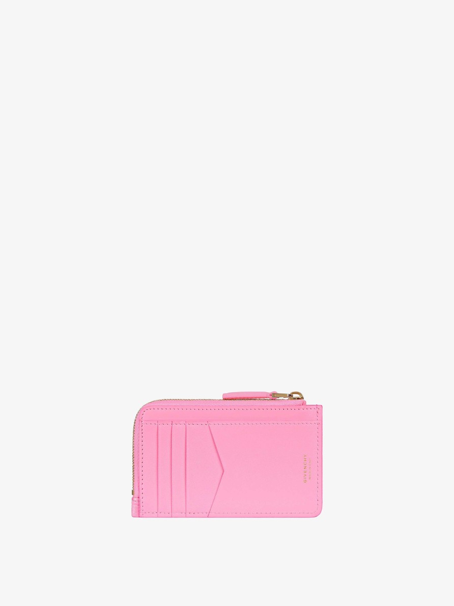 Women Givenchy Small Leather Goods | G-Cut Cardholder In 4G Coated Canvas And Leather Bright Pink