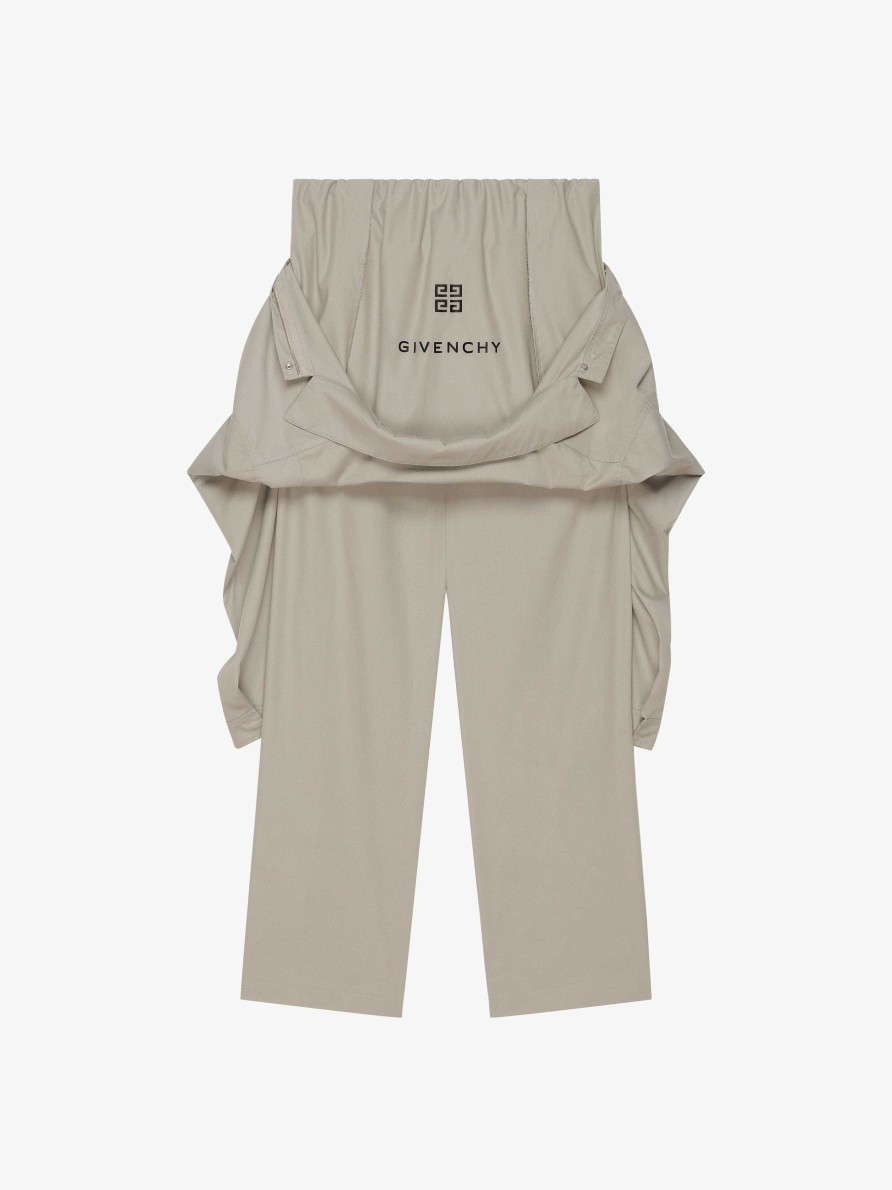 Men Givenchy Pants | Casual Jumpsuit In Cotton Stone Grey