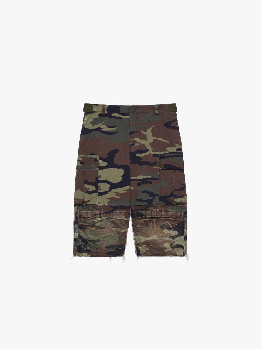 Men Givenchy Pants | Cargo Camo Skirt In Cotton Brown/Green