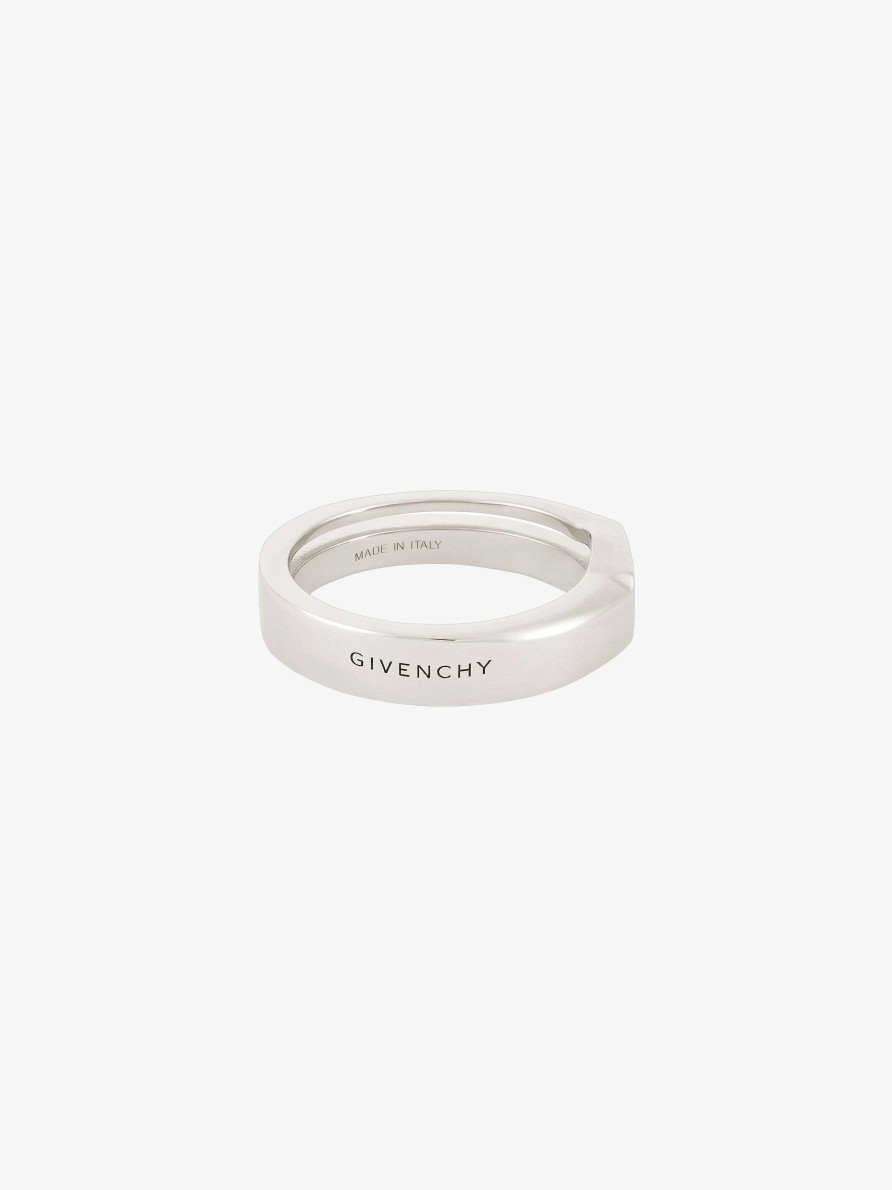 Men Givenchy Jewelry | Giv Cut Ring In Metal Silvery