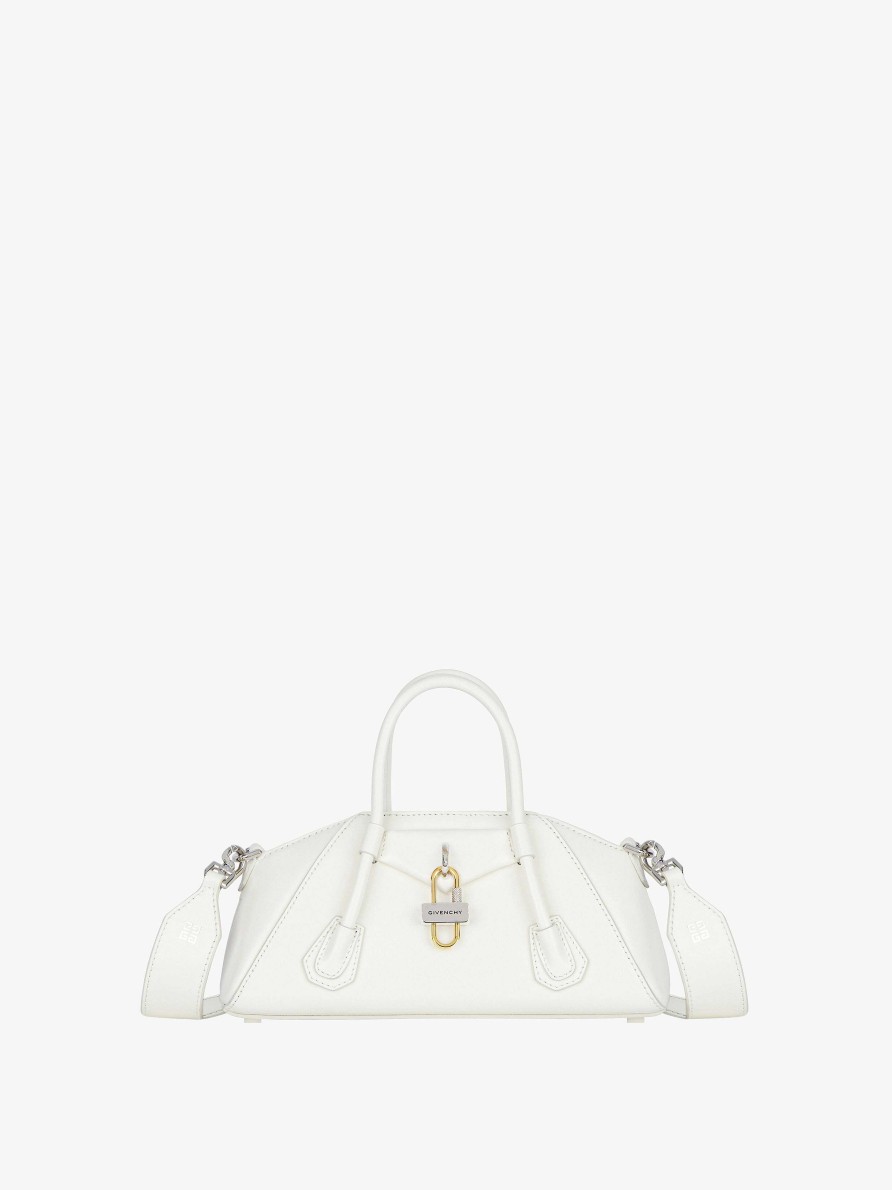 Women Givenchy Antigona | Mini Antigona Stretch Bag In Box Leather Ivory