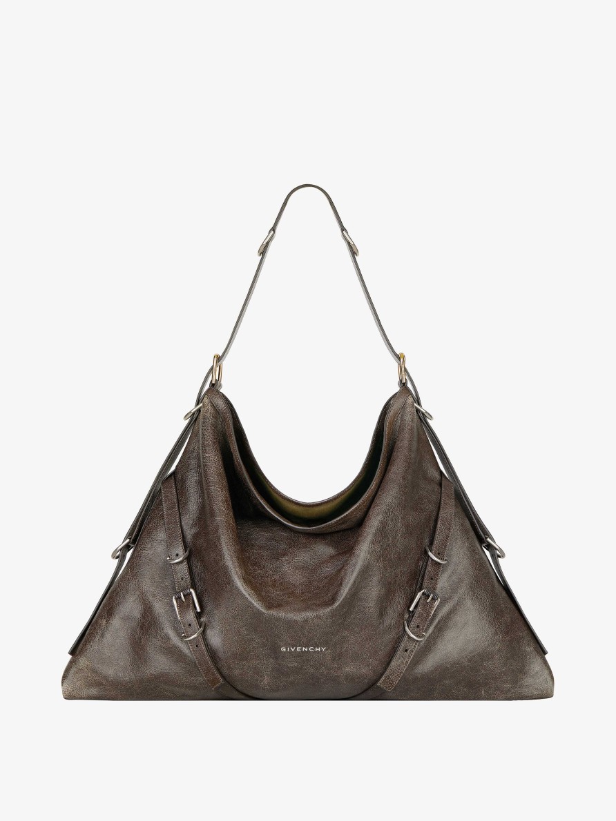 Women Givenchy Voyou | Large Voyou Bag In Aged Leather Walnut Brown