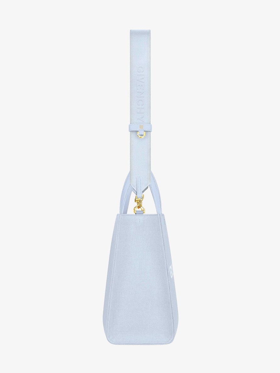 Women Givenchy G-Tote | Medium G-Tote Shopping Bag In Canvas Cloud Blue