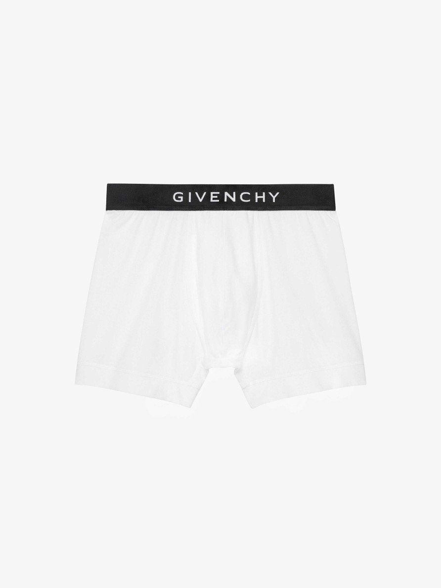 Men Givenchy Underwear | Givenchy 4G Boxer In Jersey White