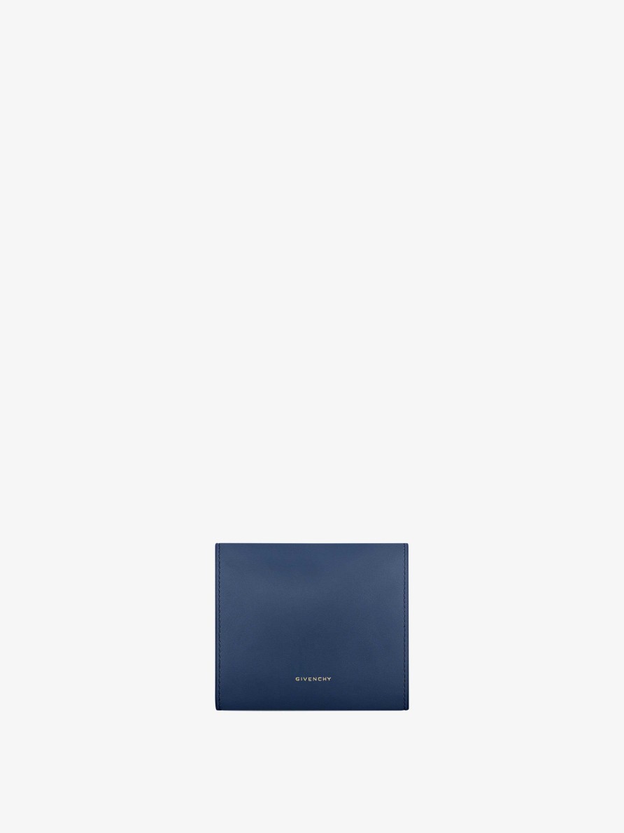 Women Givenchy Small Leather Goods | 4G Trifold Wallet In Box Leather Navy