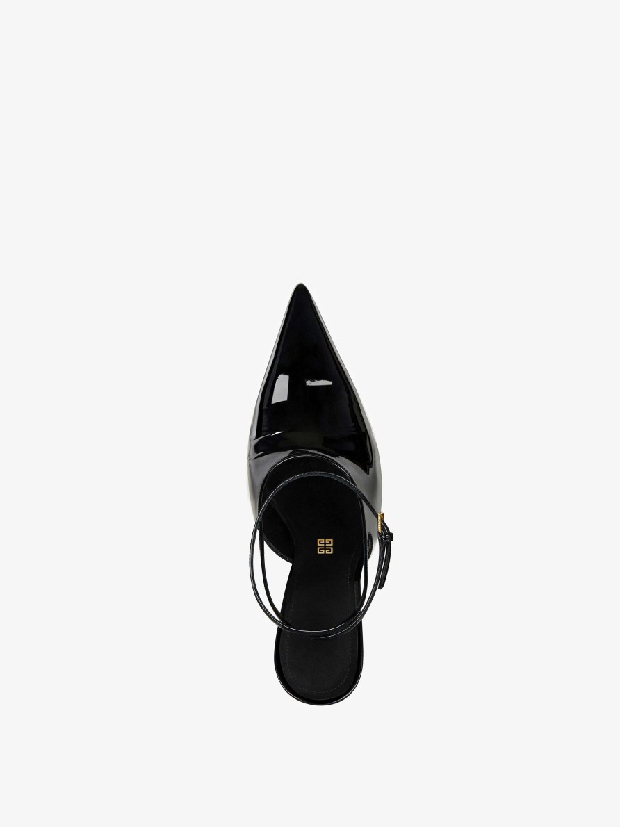 Women Givenchy Heels | Show Slingbacks In Patent Leather Black