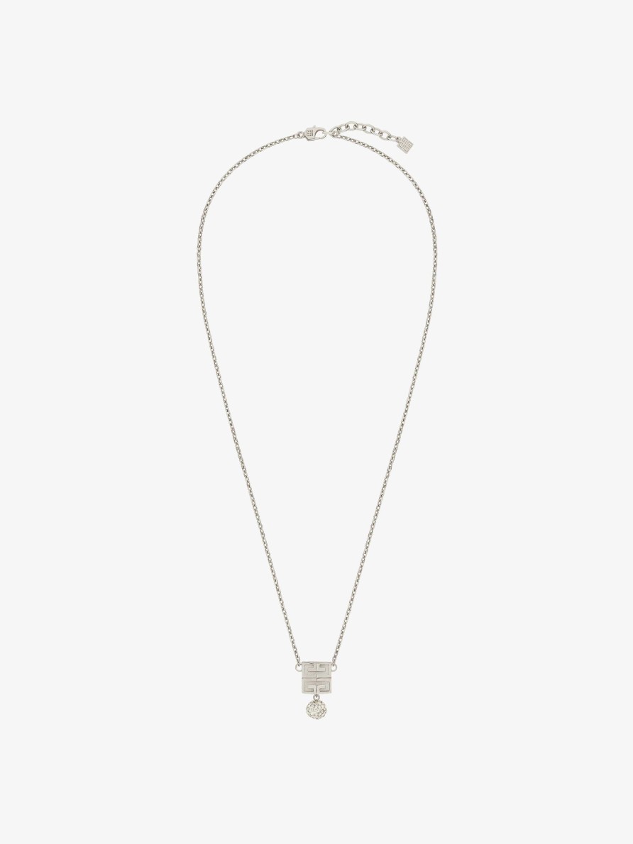 Women Givenchy Jewelry | 4G Necklace In Metal With Crystals Silvery