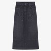 Women Givenchy Skirts | Skirt In Denim With Patches Faded Black