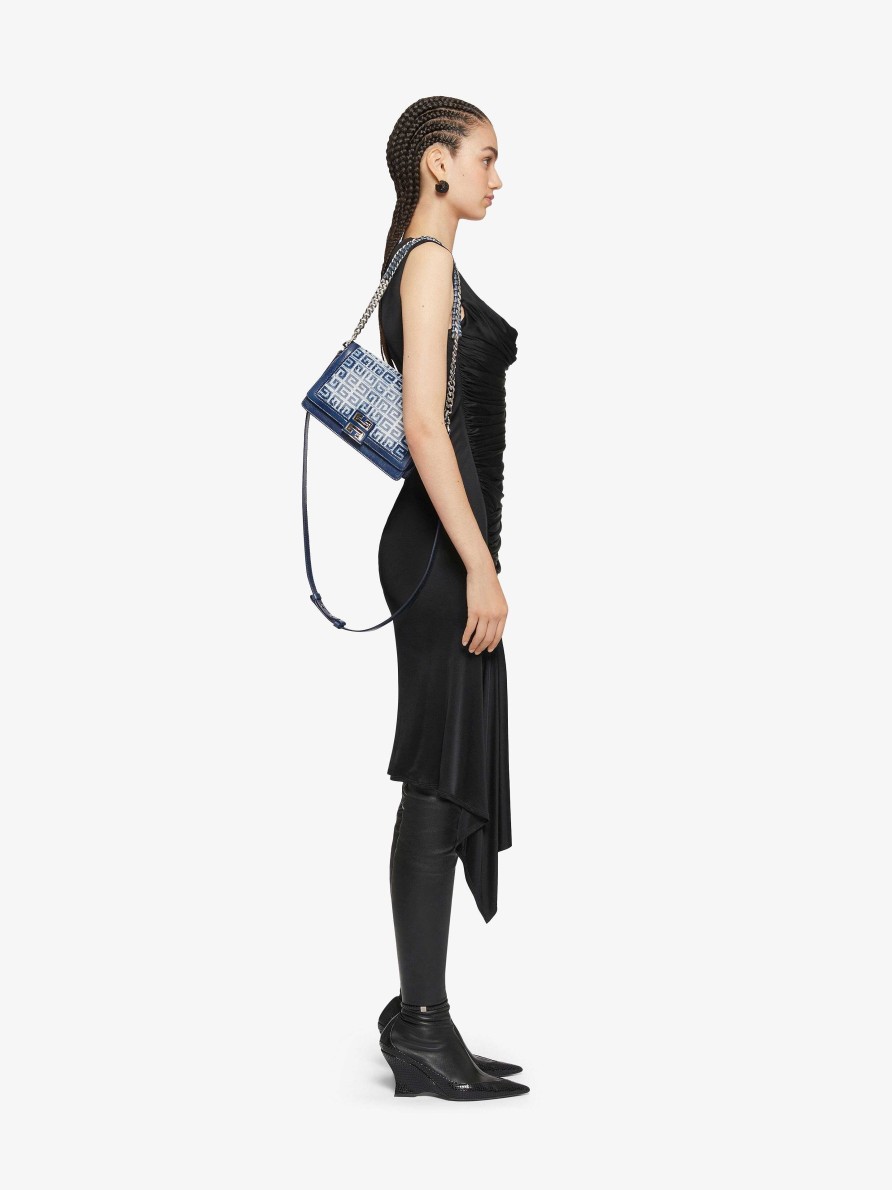 Women Givenchy Shoulder Bags | Medium 4G Multicarry Bag In 4G Denim Medium Blue