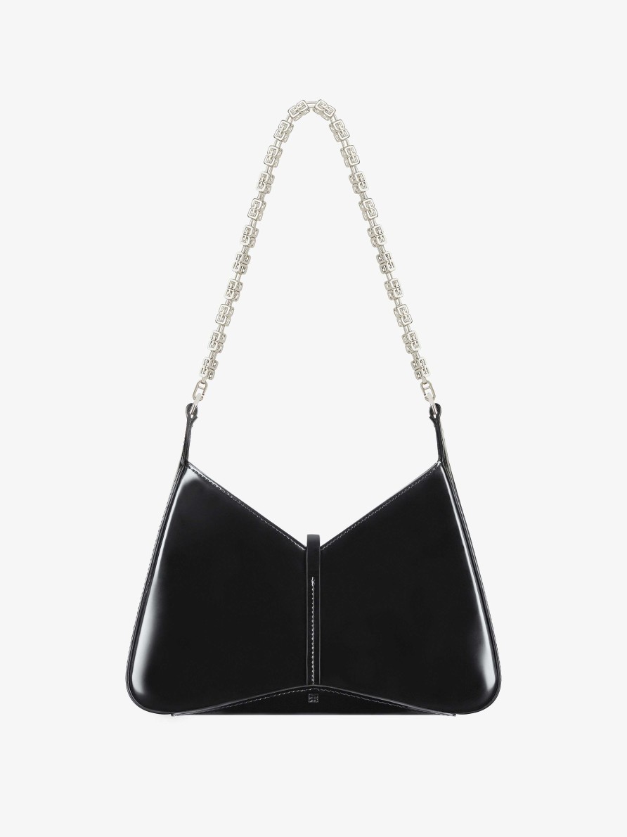 Women Givenchy Shoulder Bags | Small Cut Out Bag In Shiny Leather With Chain Black