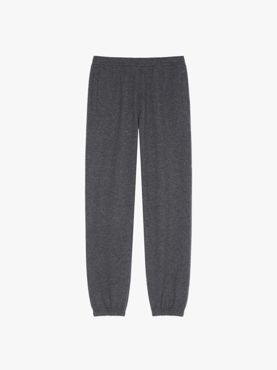 Men Givenchy Pants | Jogger Pants In Wool And Cashmere Medium Grey