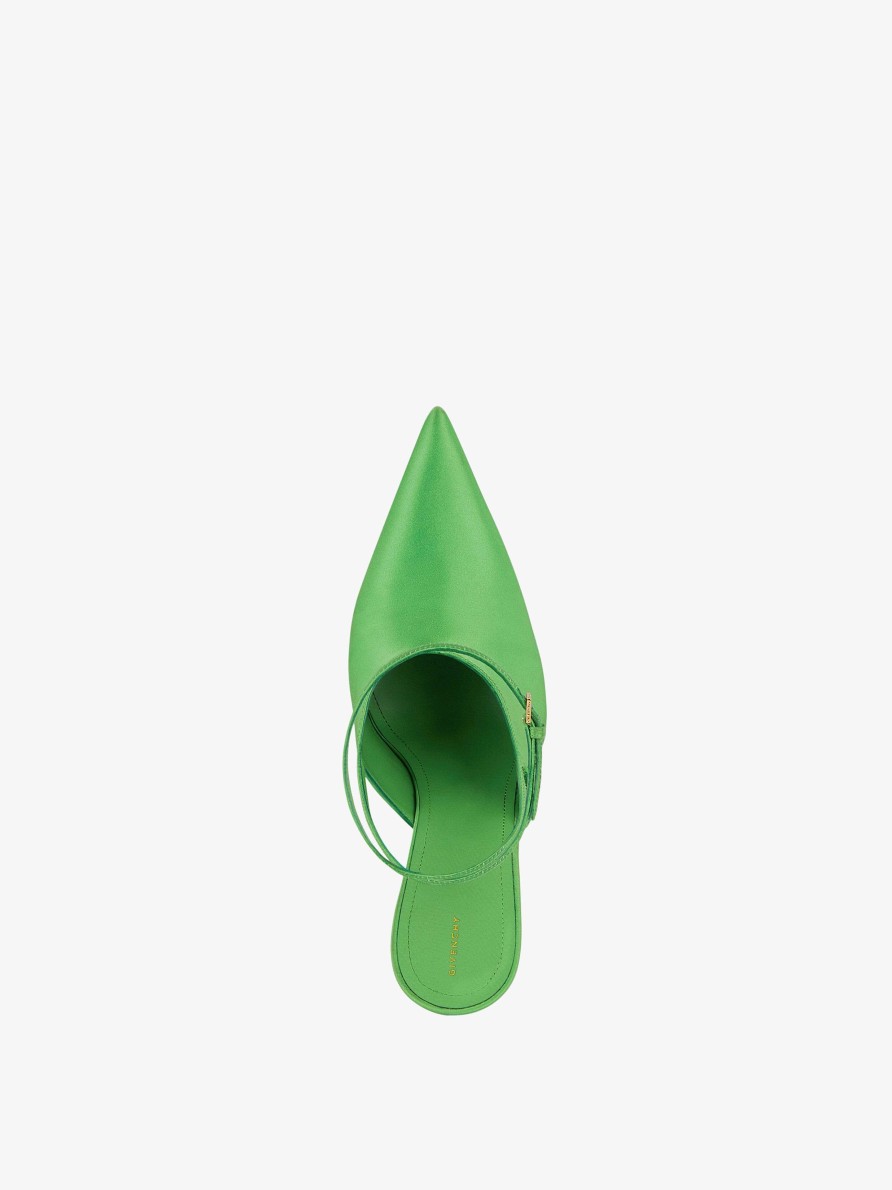 Women Givenchy Heels | Show Slingbacks In Satin Absynthe Green