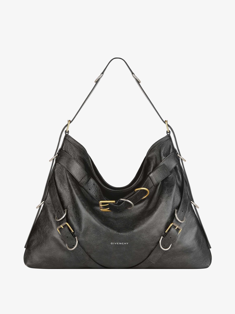 Women Givenchy Voyou | Large Voyou Boyfriend Bag In Aged Leather Black