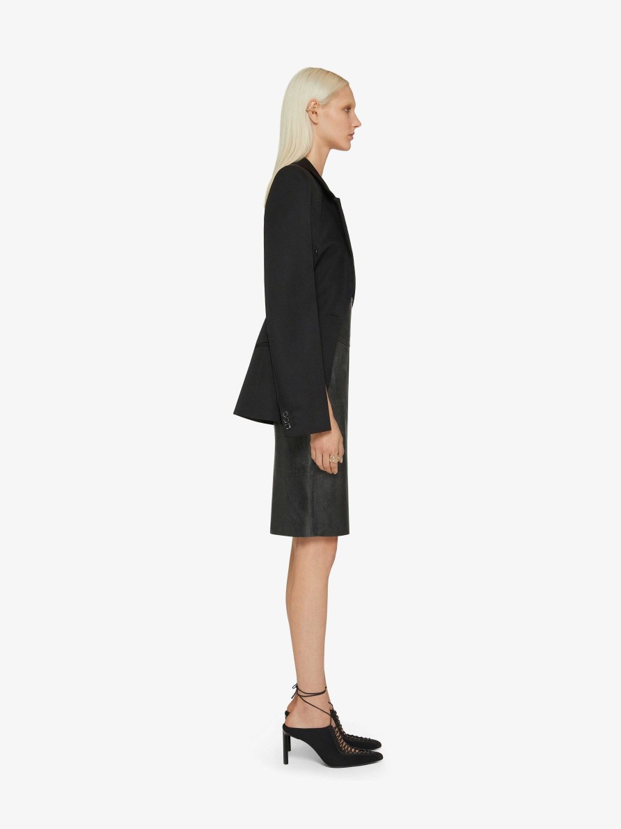 Women Givenchy Skirts | Skirt In Leather Faded Black