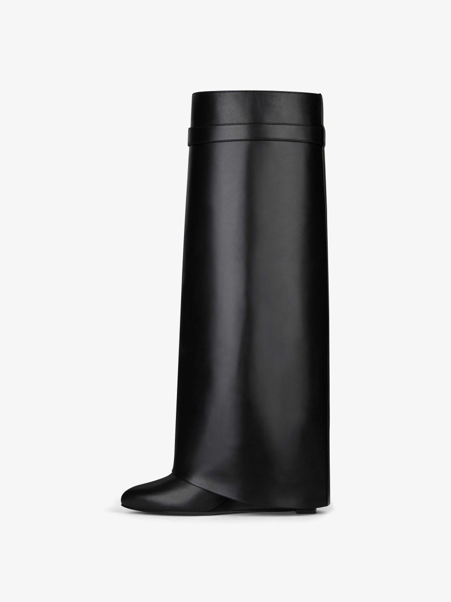 Women Givenchy Boots & Booties | Shark Lock Boots In Leather Black