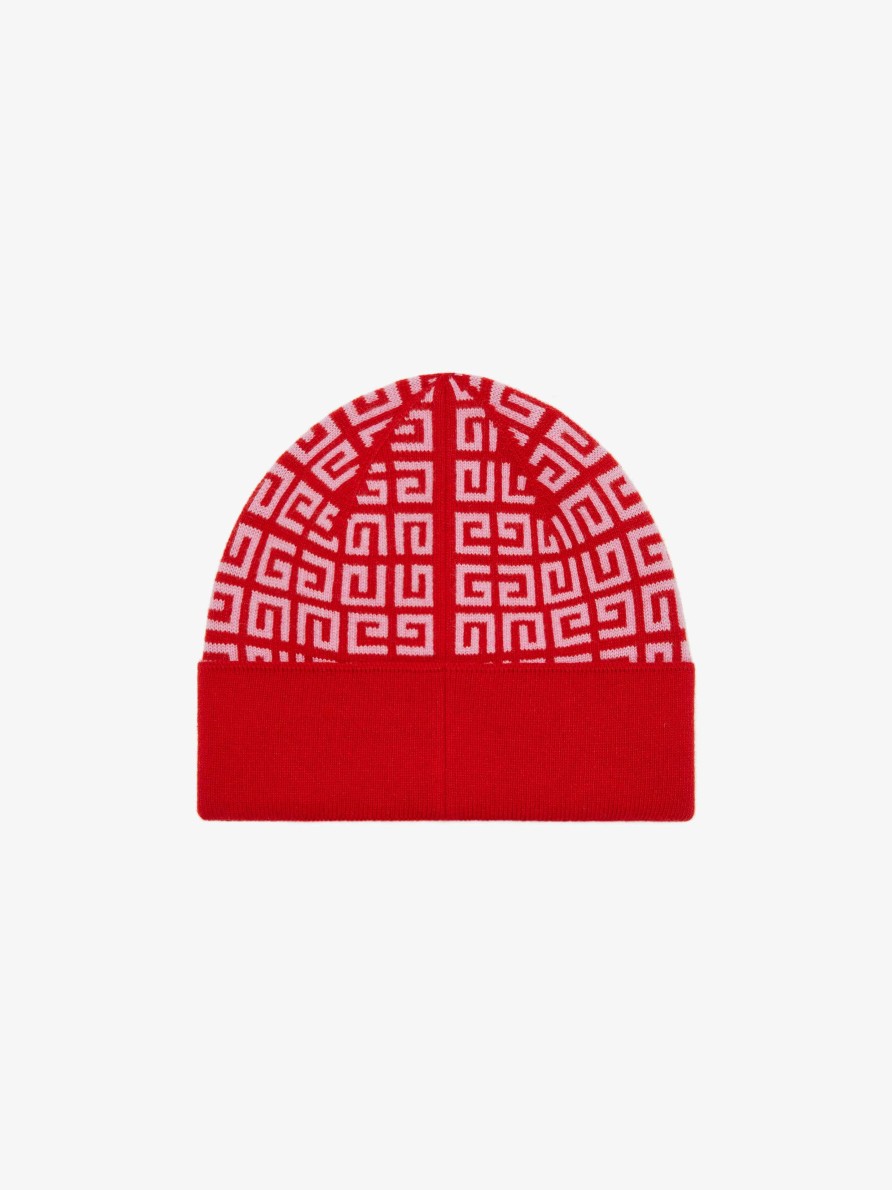 Women Givenchy Other Accessories | Givenchy 4G Jacquard Beanie Pink/Red