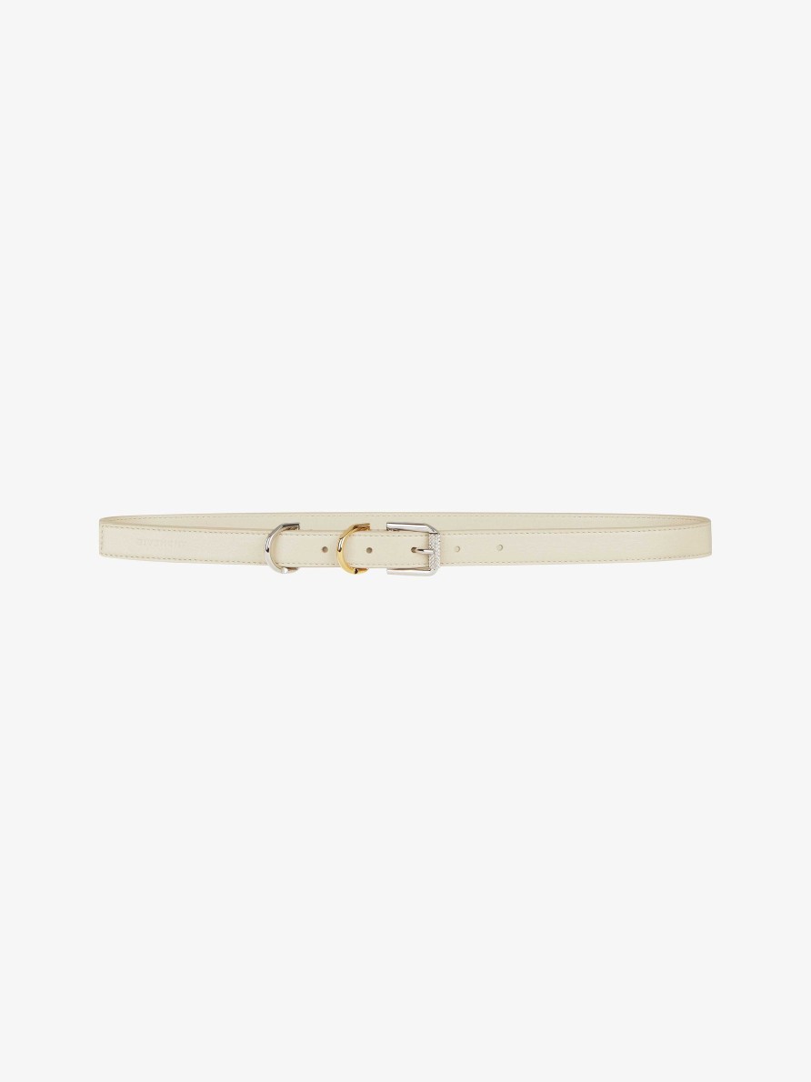 Women Givenchy Belts | Voyou Belt In Leather Natural Beige