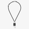 Men Givenchy Jewelry | Small Lock Necklace In Metal With Crystals Black/Silvery