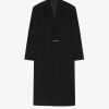 Men Givenchy Jackets & Coats | Long Oversized Coat In Wool Flannel Black