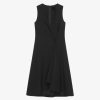 Women Givenchy Dresses | Dress With Buttons And Pleated Effect In Cady Black