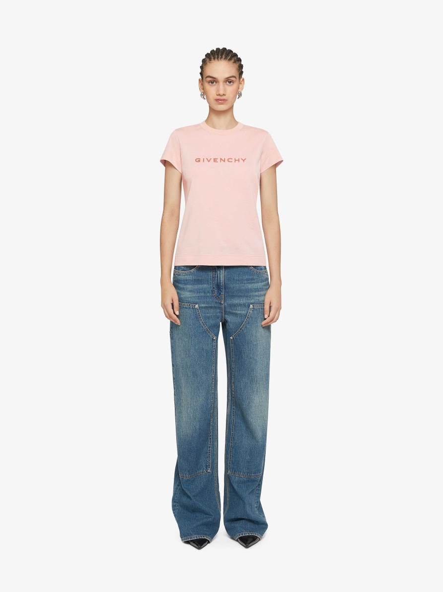 Women Givenchy T-Shirts | Givenchy 4G T-Shirt In Cotton Blush Pink