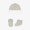 Men Givenchy Baby (1 Month To 3 Years) | Givenchy Cotton And Cashmere Hat And Slippers Set Grey/White