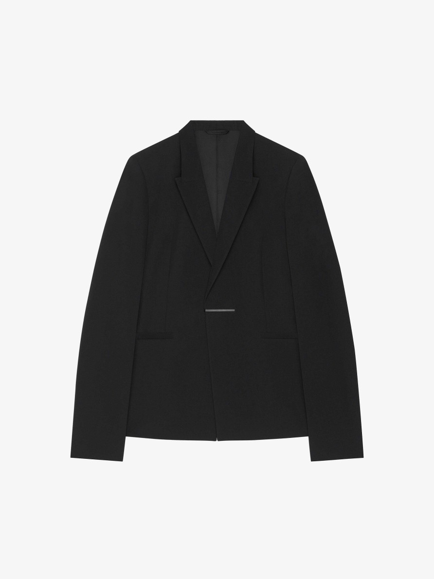 Men Givenchy Jackets & Coats | Slim Fit Jacket In Wool Black