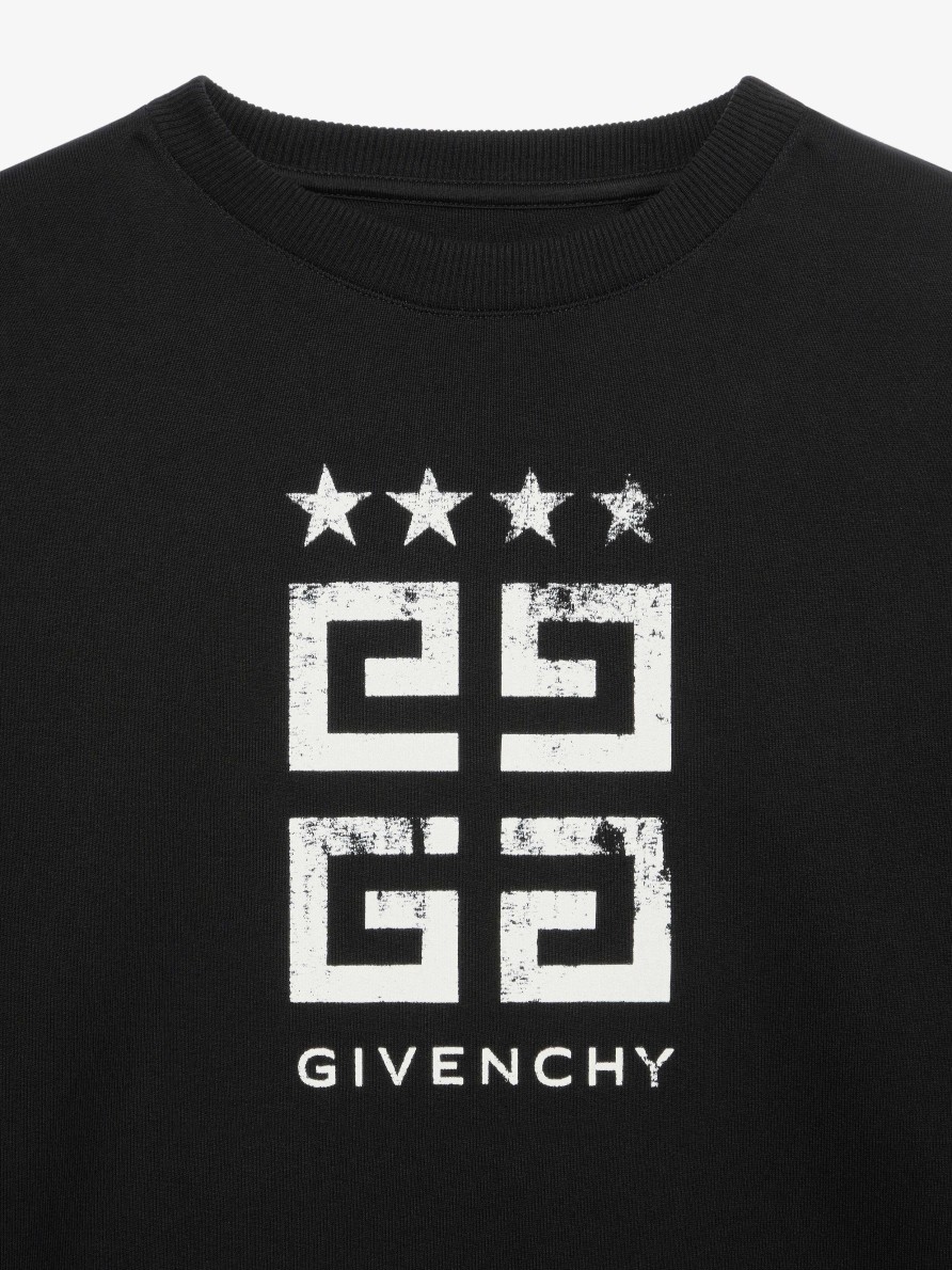 Women Givenchy Sweatshirts & Hoodies | 4G Stars Sweatshirt In Fleece Black