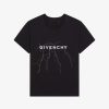 Men Givenchy T-Shirts | Boxy Fit T-Shirt In Cotton With Reflective Artwork Black