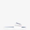 Men Givenchy Slides & Sandals | Slide Flat Sandals In Synthetic Leather White/Blue