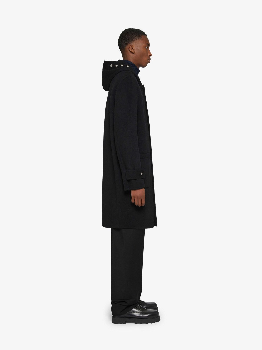 Men Givenchy Jackets & Coats | Coat In Double Face Wool And Cashmere Black