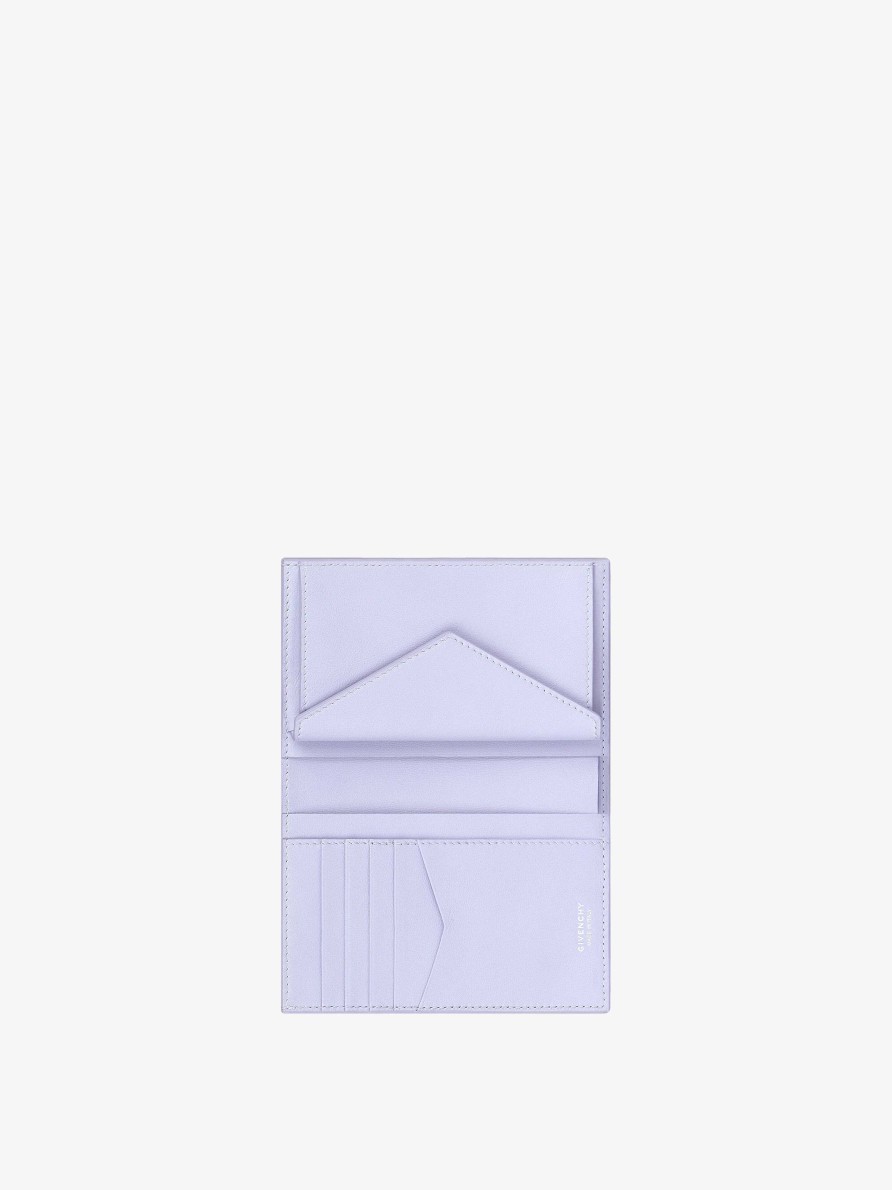 Women Givenchy Small Leather Goods | G-Cut Wallet In 4G Leather Lavender