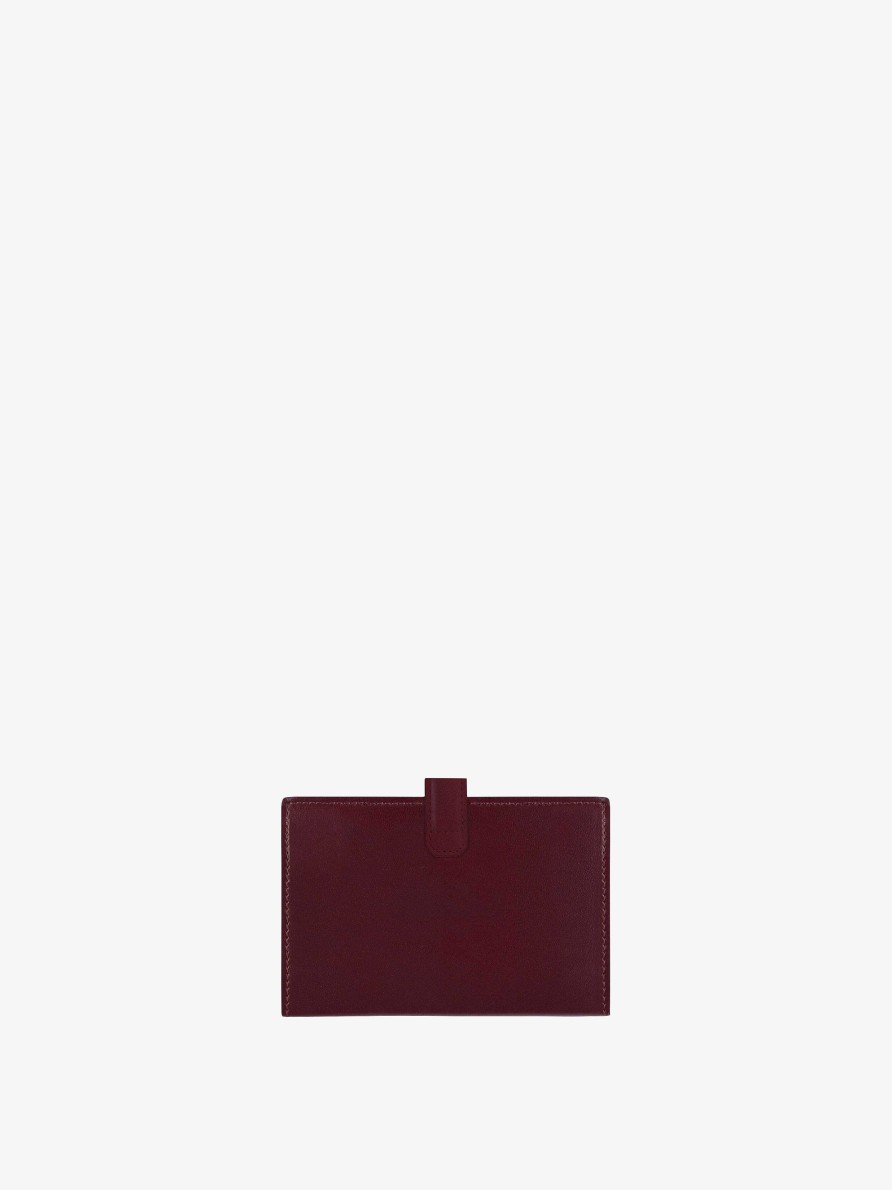 Women Givenchy Small Leather Goods | 4G Wallet In Box Leather Oxblood Red