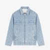 Men Givenchy Outerwear & Blousons | Oversized Jacket In 4G Denim Light Blue