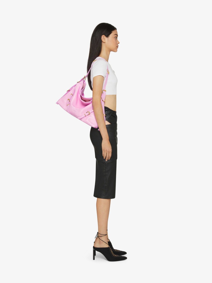 Women Givenchy Voyou | Medium Voyou Bag In Leather Silk Pink