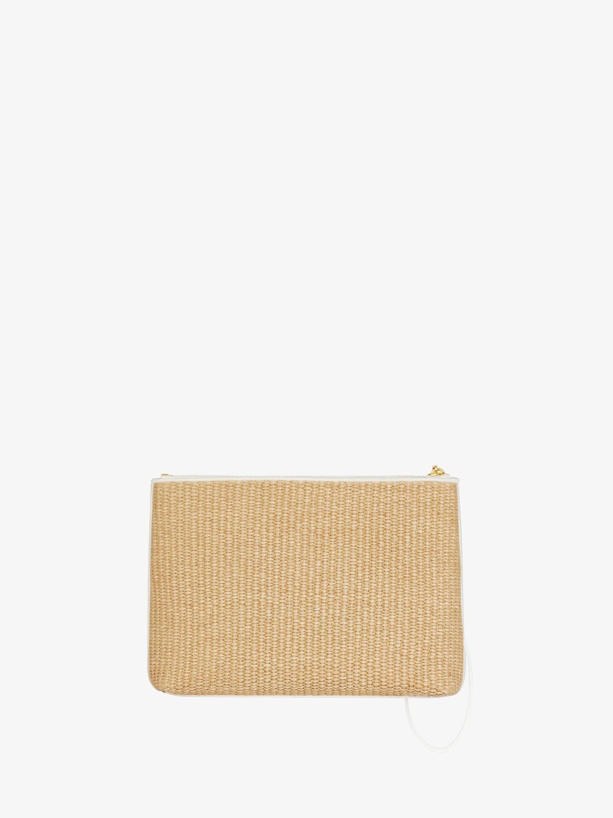 Women Givenchy Small Leather Goods | Givenchy Travel Pouch In Raffia Natural