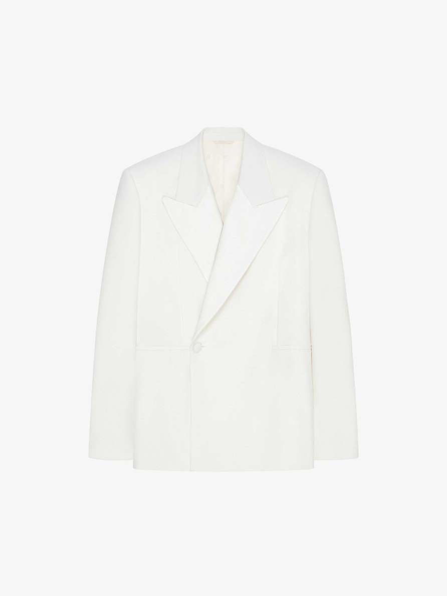 Men Givenchy Jackets & Coats | Oversized Jacket In Wool And Mohair White