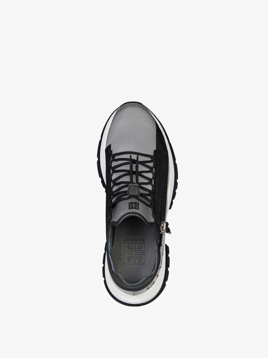 Men Givenchy Sneakers | Spectre Runner Sneakers In 4G Synthetic Fiber With Zip Grey/Black