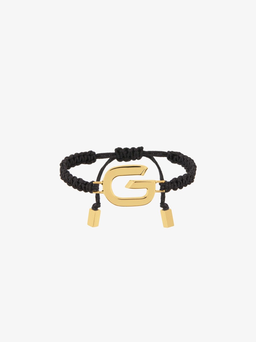 Men Givenchy Jewelry | G Link Bracelet With Cord Golden Yellow