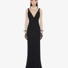 Women Givenchy Dresses | Dress With Twisted Straps In Jersey With Pearls And Crystals Black