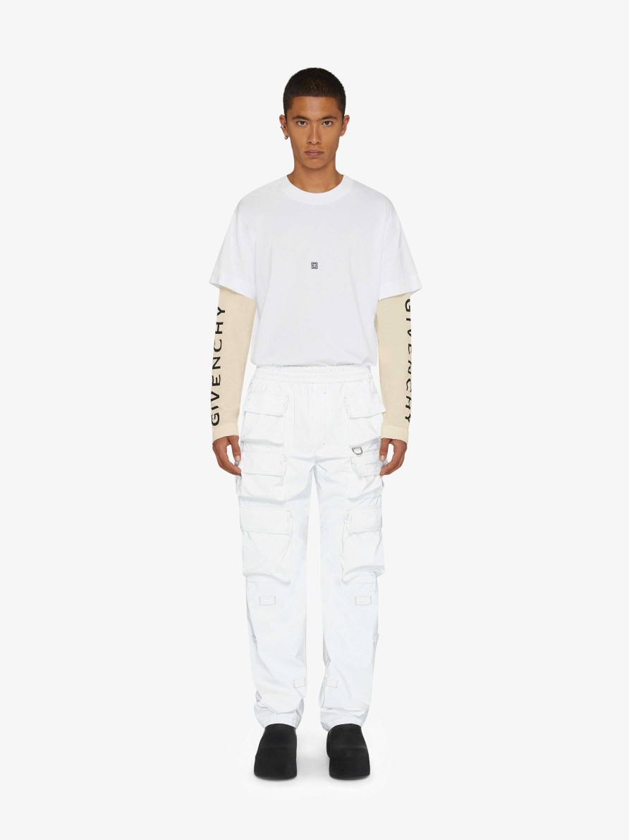 Men Givenchy T-Shirts | Givenchy Cut & Layer T-Shirt In Jersey White/Ecru