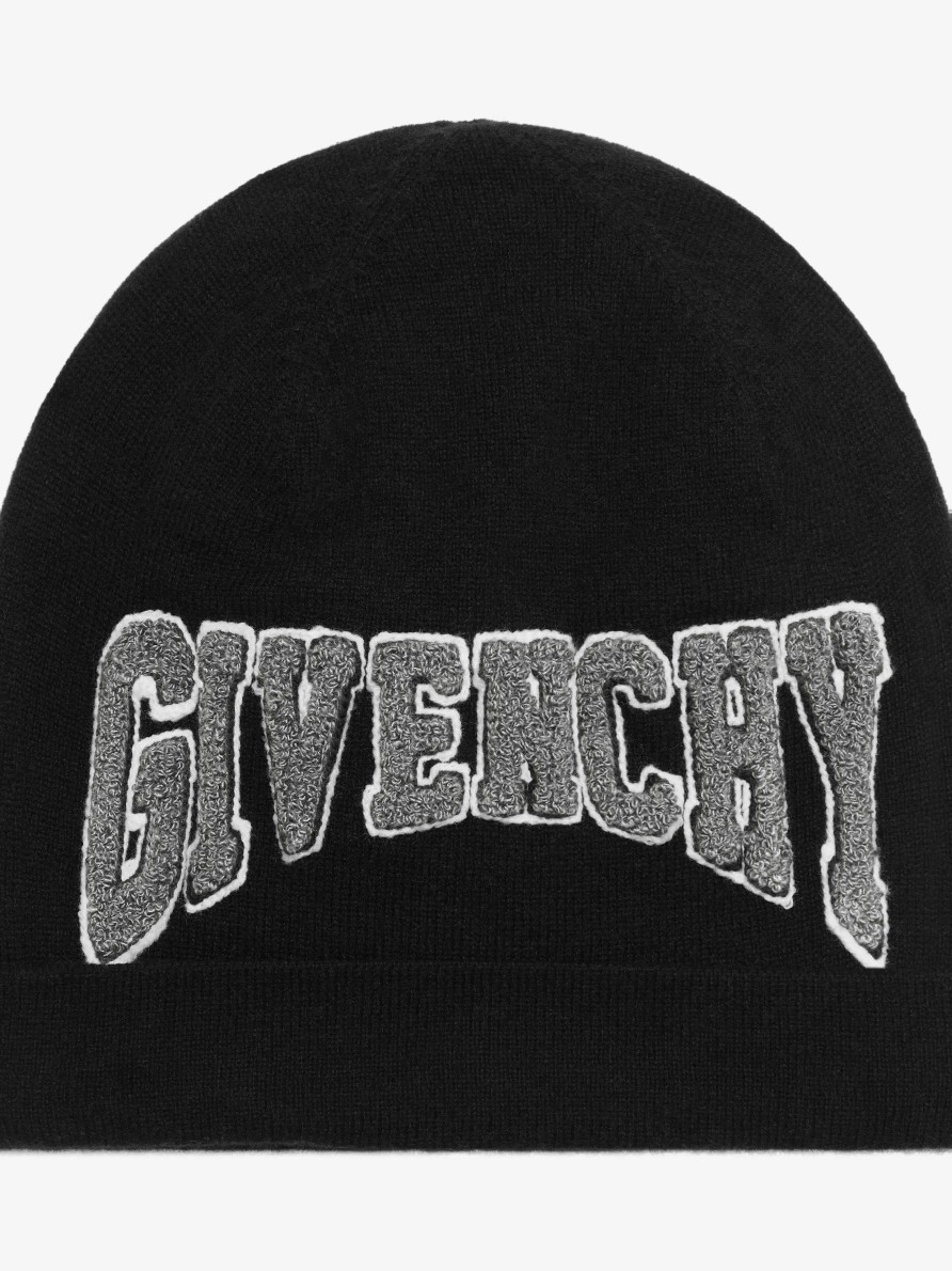 Men Givenchy Boy (4 To 12 Years) | Givenchy College Beanie In Knit Black