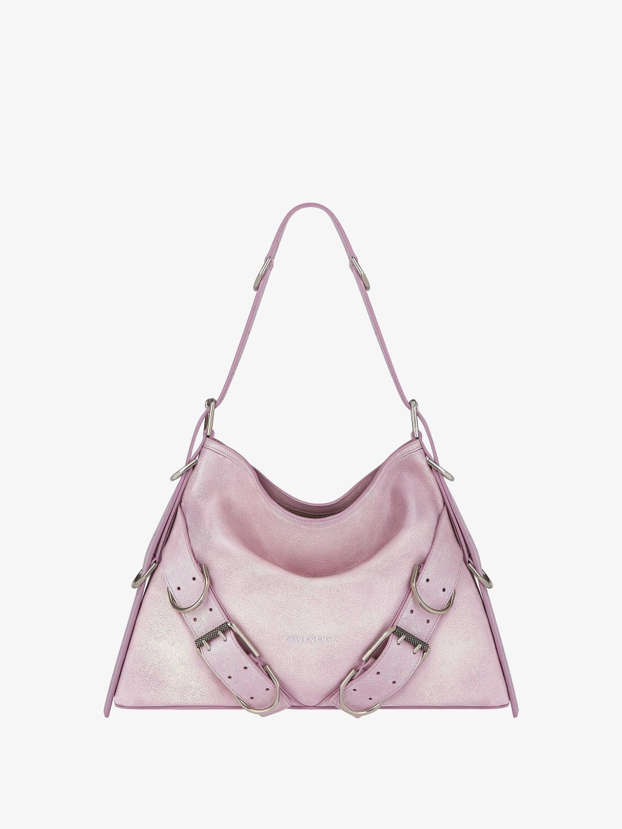 Women Givenchy Voyou | Medium Voyou Boyfriend Bag In Aged Leather Old Pink