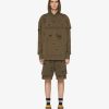 Men Givenchy Sweatshirts & Hoodies | Givenchy Hoodie In Felpa With Destroyed Effect Khaki