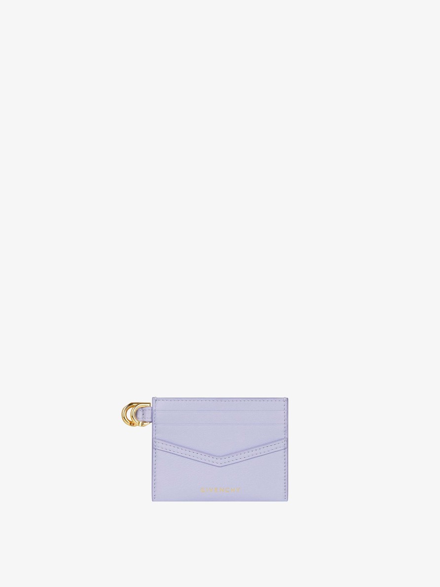 Women Givenchy Small Leather Goods | Voyou Card Holder In Leather Lavender