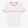 Women Givenchy T-Shirts | Givenchy Archetype Slim Fit T-Shirt In Cotton White/Pink