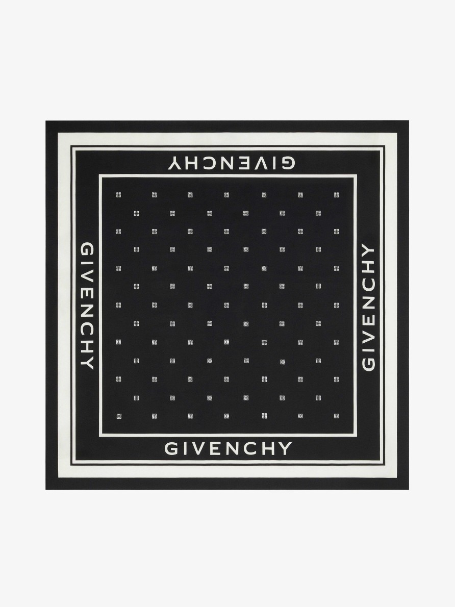 Women Givenchy Scarves | Square In 4G Silk Black/White