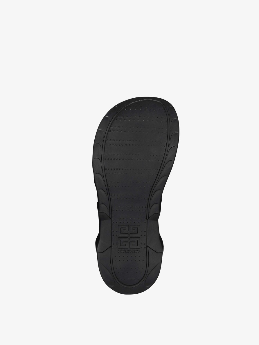 Men Givenchy Slides & Sandals | Marshmallow Flat Sandals In Rubber Black